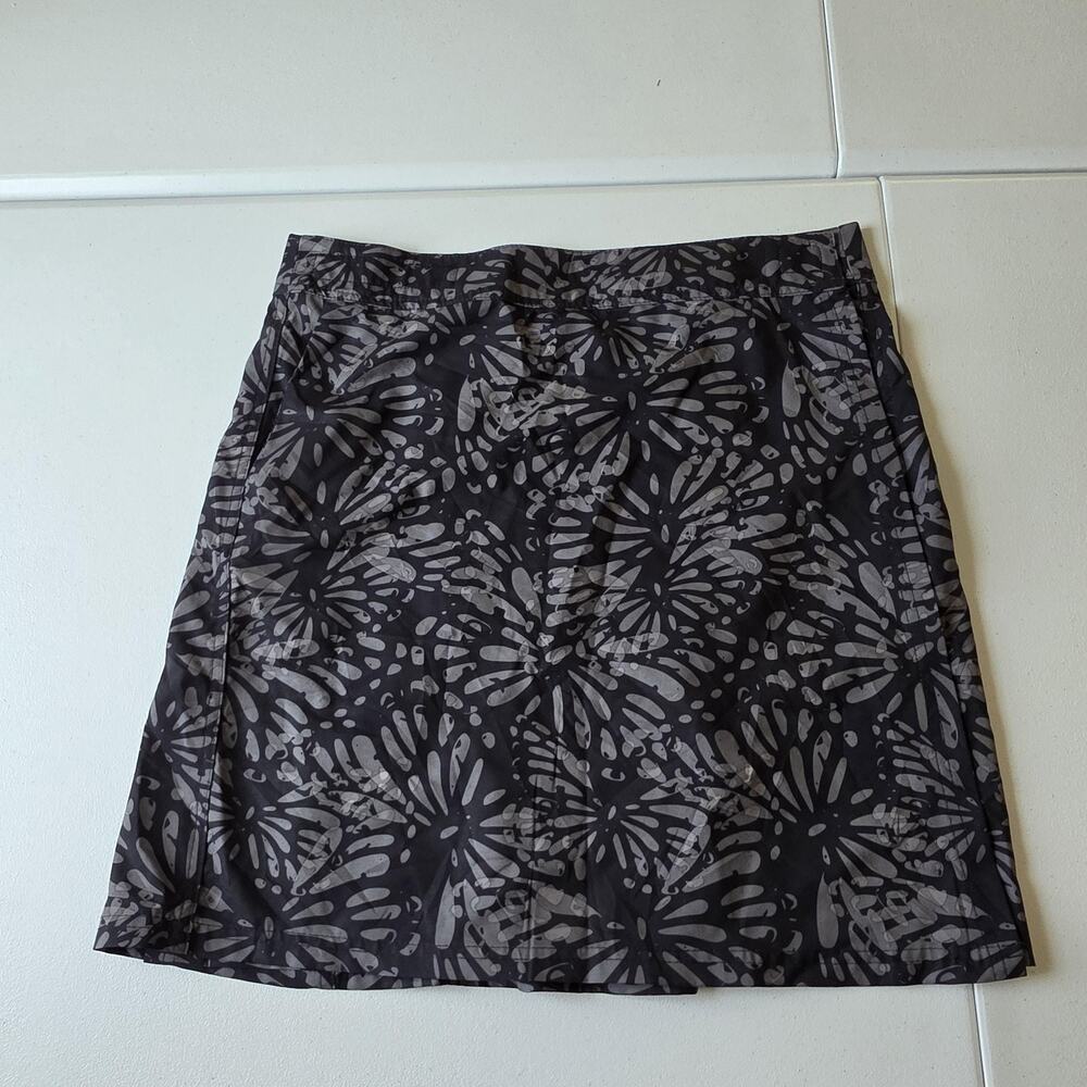 RipSkirt Skirt Womens Medium Black Gray Floral Wrap Stretch Quick Dry Travel